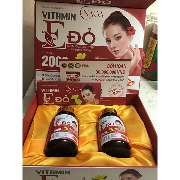 Viên uống trắng Da , mờ nám vitamin E đỏ kết hợp tinh dầu thông đỏ.