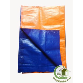 4m²  Bạt nhựa loại dày tốt nhất, che nắng che mưa, chống nước màu xanh cam 2 mặt - [ 1m x khổ 4m ]