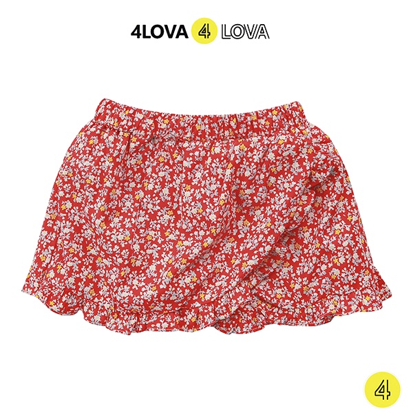 Chân váy giả quần short bé gái 4LOVA thô cotton mềm mại thoáng mát hoa nhí xinh dễ thương