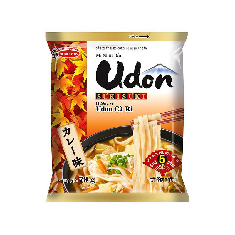 Combo 3 Mì Udon Nhật Bản Suki Cà Ri 79G