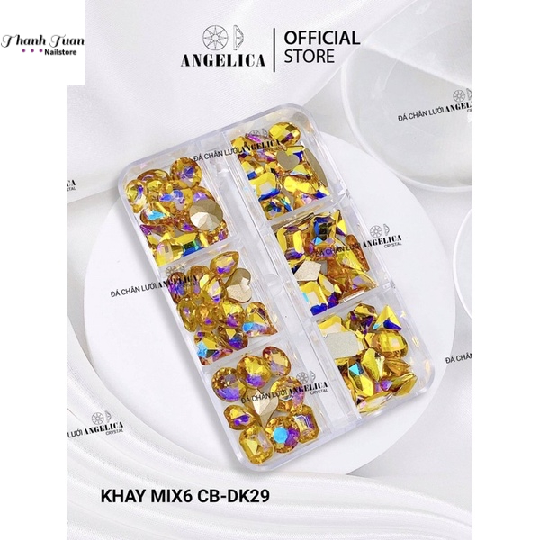 Khay 100v Đá khối mix Đá chân bằng Angelica- Phụ kiện đồ nail