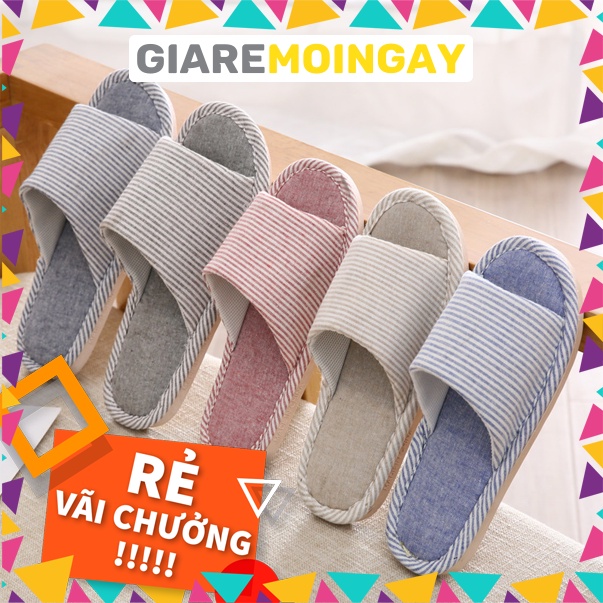 [Dép Nữ][Grmn11] [Giá Hủy Diệt] Dép Đi Trong Nhà ??[Siêu Xinh] [Có Sẵn] ✨⭐ Dép Đi Trong Nhà Kẻ Sọc Giaremoingay6868