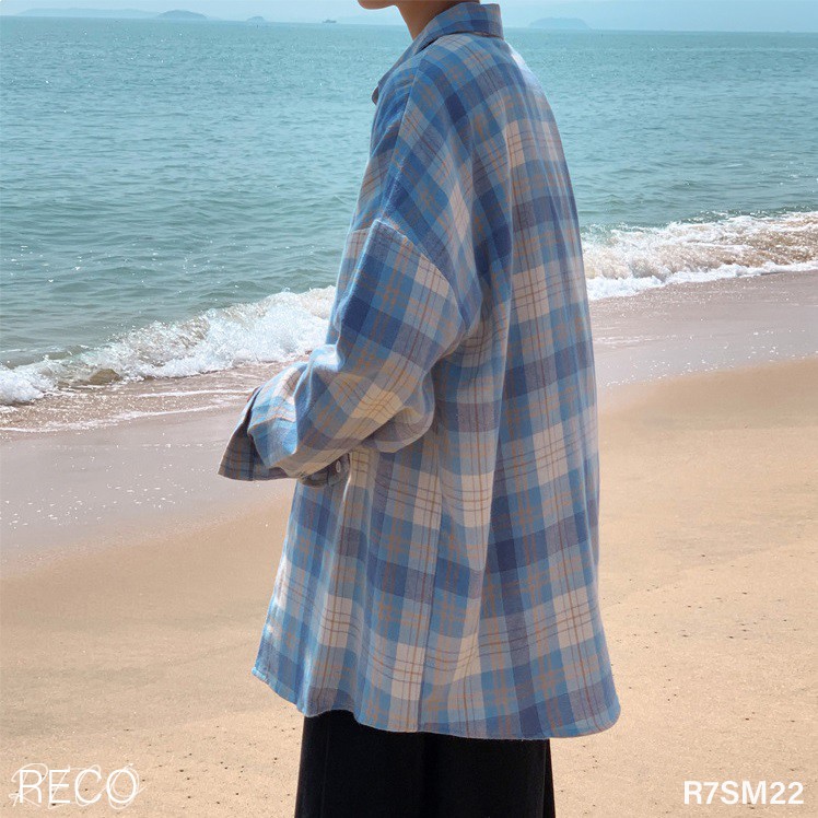 Áo sơ mi nam nữ Hàn Quốc cao cấp dáng rộng dài tay Shirt Loose R7SM22