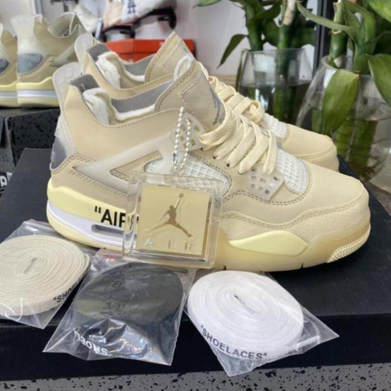 GIÀY JORDAN 4 MÀU KEM , giày thể thao sneaker jodan jd4 bản đẹp - Hàng nhập khẩu