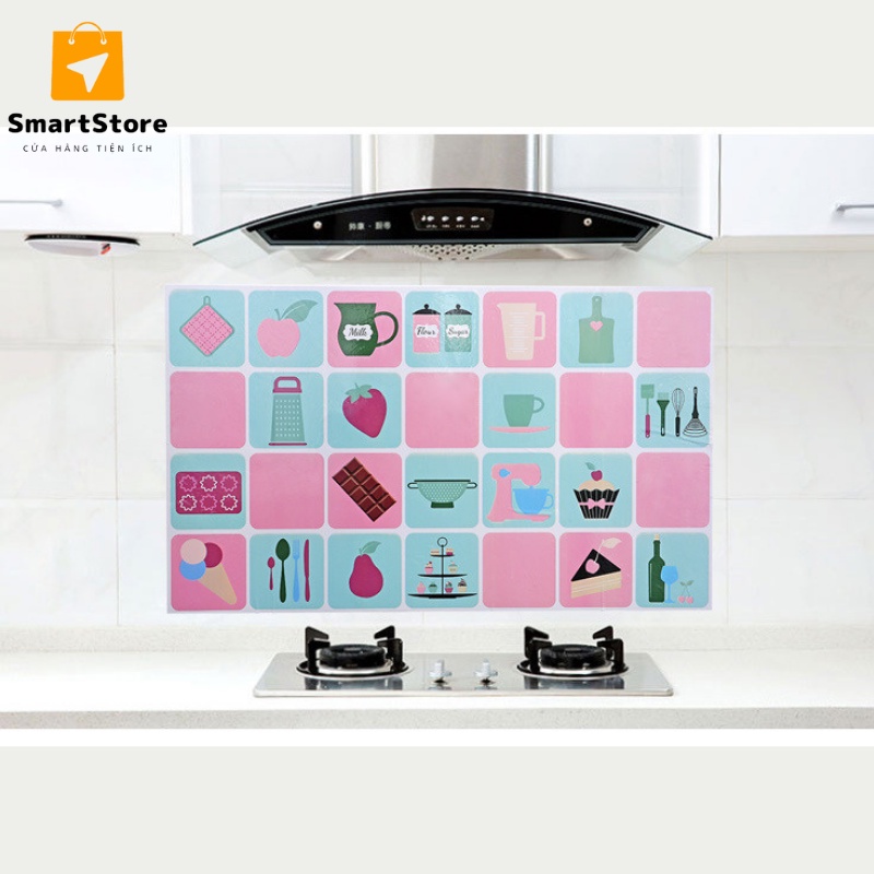 Giấy dán bếp cách nhiệt, decal dán bếp, họa tiết trang trí cao cấp