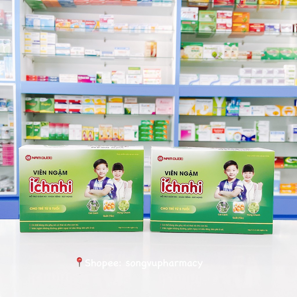 Viên ngậm Ích Nhi Nam Dược - Hỗ trợ giảm ho, giảm khản tiếng, rát họng