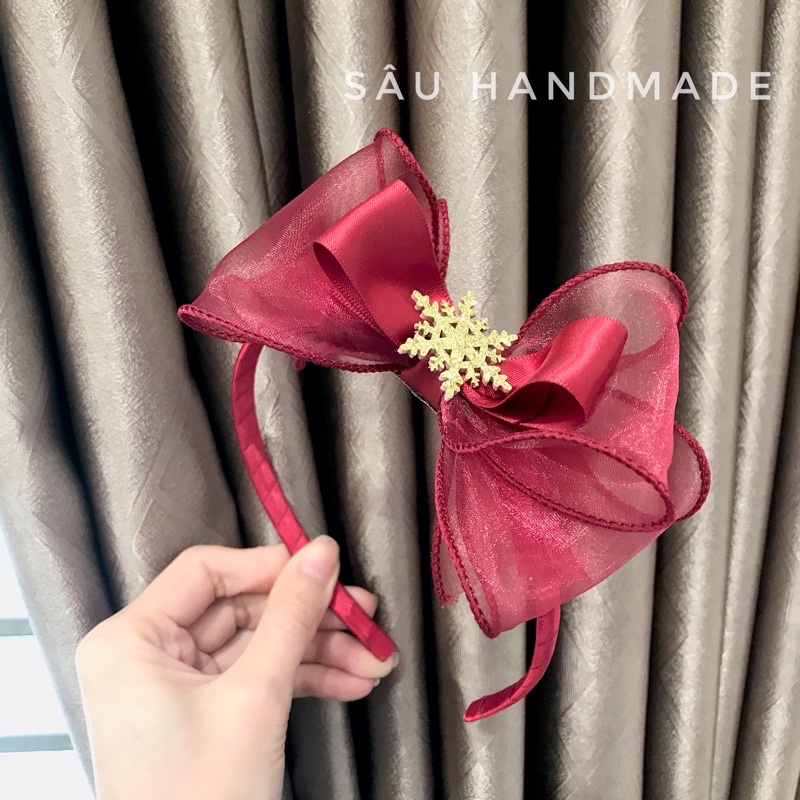 Bờm voan đỏ handmade cho bé