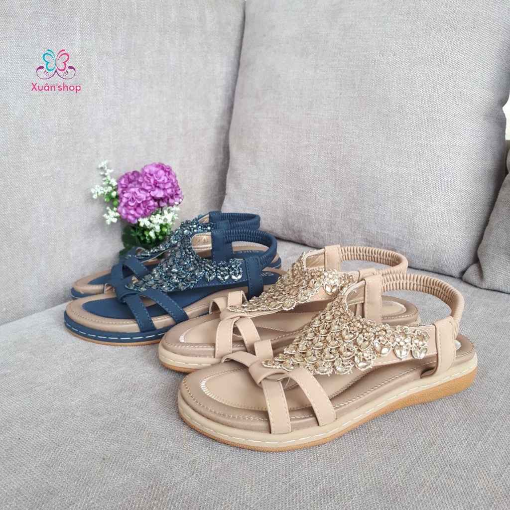 Giày sandal quai chéo Siketu, đế bằng cao 2cm (sẵn size 35, 36, 37)