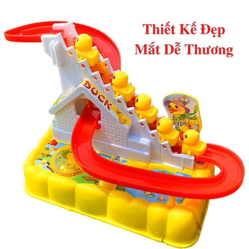 Đồ chơi cầu trượt vịt leo thang nhạc đèn (kèm 2 pin 2A) 889-76