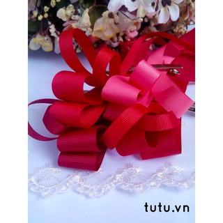 Ruy băng gân 6mm tông màu đỏ g5-235-260 ruy băng diy handmade làm nơ bờm kẹp tóc