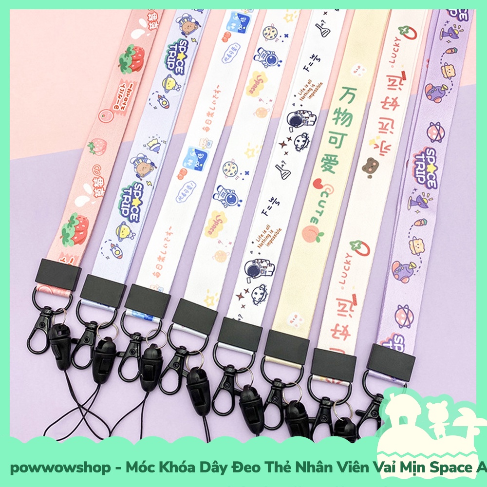 [Sẵn VN - Hỏa Tốc] Dây Móc Đeo Bao Thẻ Nhân Viên Học Sinh Sinh Viên Vải Phong Cách Họa Tiết Hoạt Hình Đáng Yêu Dễ Thương