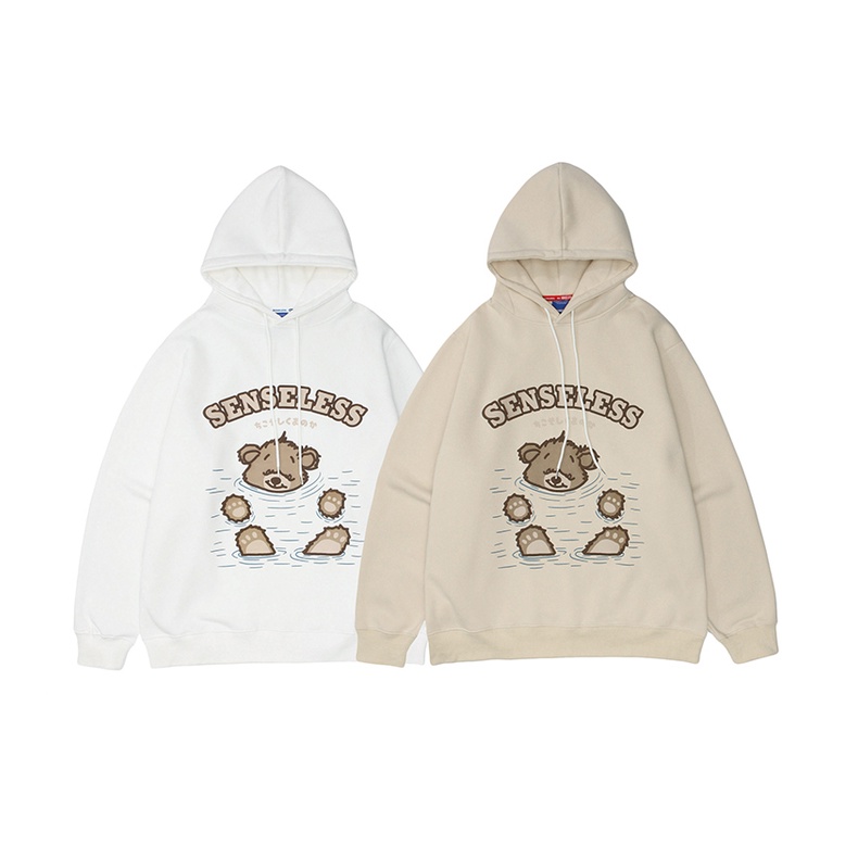 Áo Hoodie Tay Dài Form Rộng Theo Phong Cách Retro Mỹ Dễ Phối Đồ