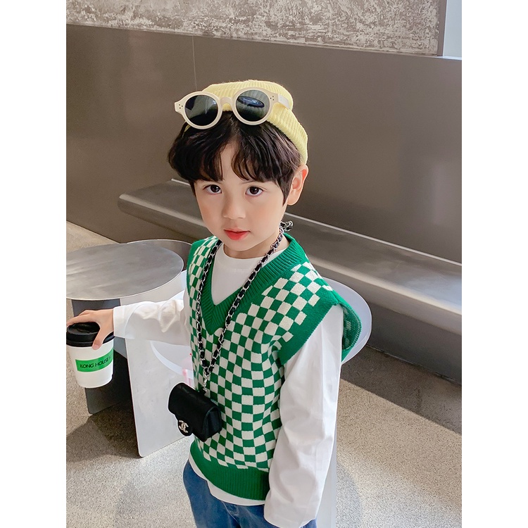 Áo Sweater Dệt Kim Không Tay Phong Cách Thu Đông Mới Cho Bé Trai