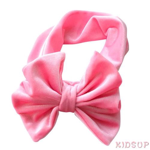 Băng đô nơ co giãn màu trơn thời trang cho bé gái