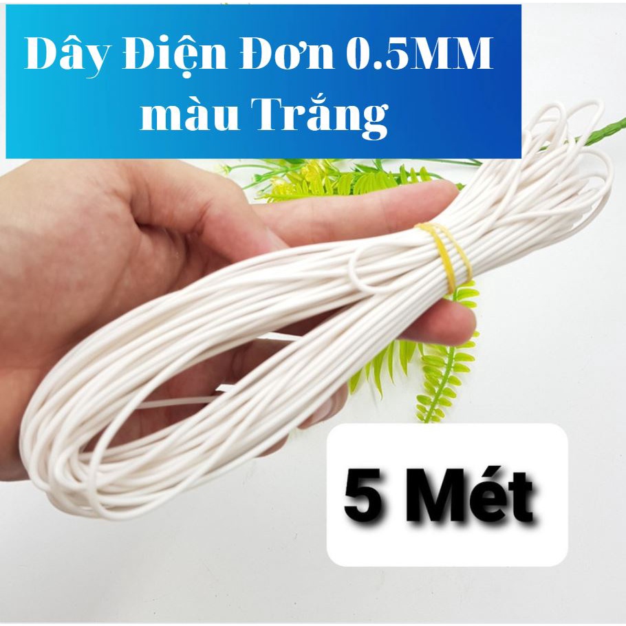 Dây Điện Xịn lõi đồng 0.5MM Đủ các Màu (Cuộn Dài 5 Mét)