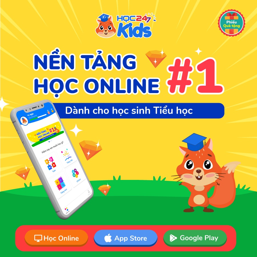 Toàn quốc [E-voucher] Khóa học tiếng Anh English Cambridge (1 tháng)  - App HOC247 Kids