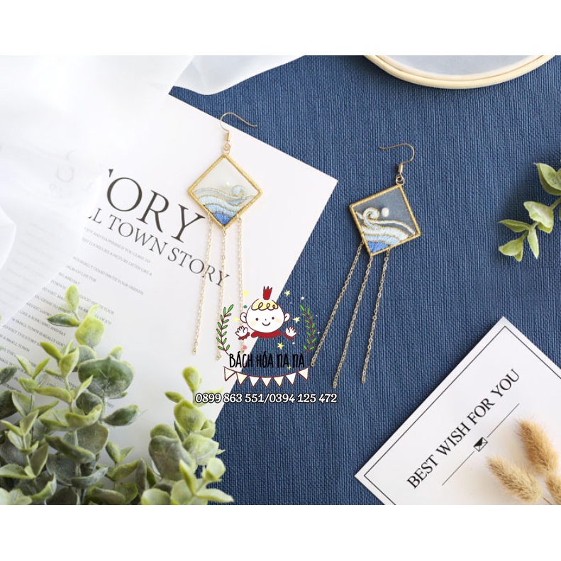 💖Đồ trang sức DIY💖 GÓI NGUYÊN LIỆU tự làm bông tai thời trang hoa xuân handmade - TỰ THÊU TRANG SỨC - BÁCH HÓA NA NA