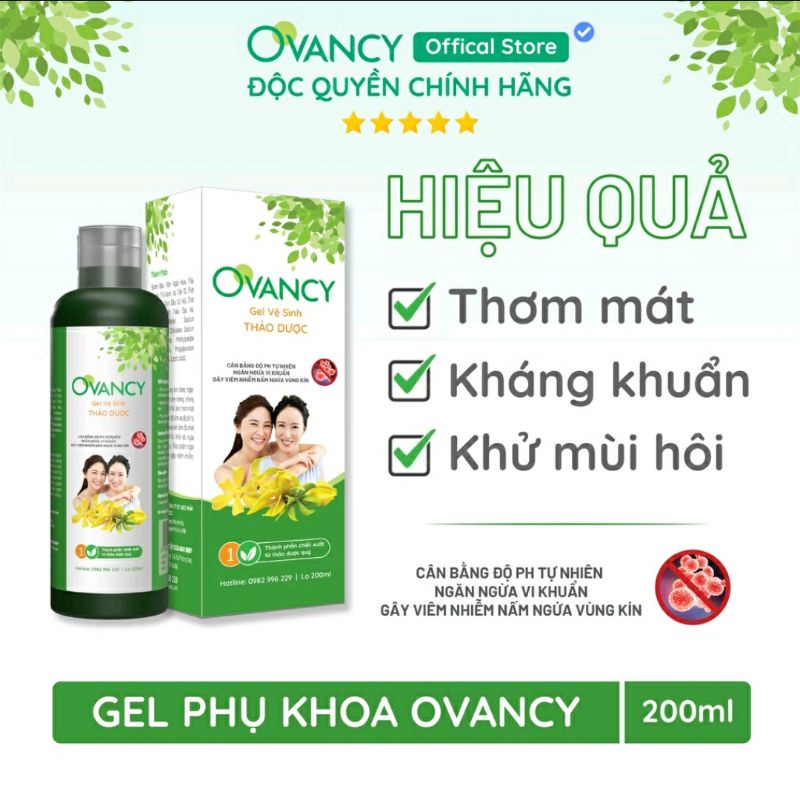 Gel phụ khoa thảo dược Ovancy