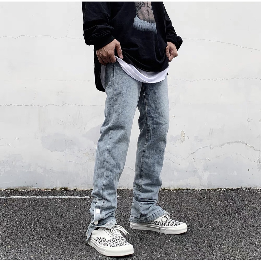 Quần jean baggy nam nữ FOG sixth quần jeans ống suông màu xanh unisex Kun Shop | BigBuy360 - bigbuy360.vn