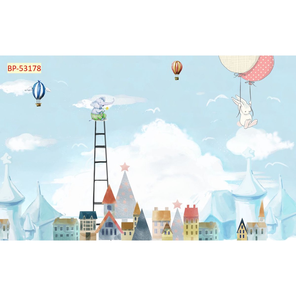 Tranh Dán Tường 3D Phòng Trẻ Em Hoạt Hình Ngộ Nghĩnh