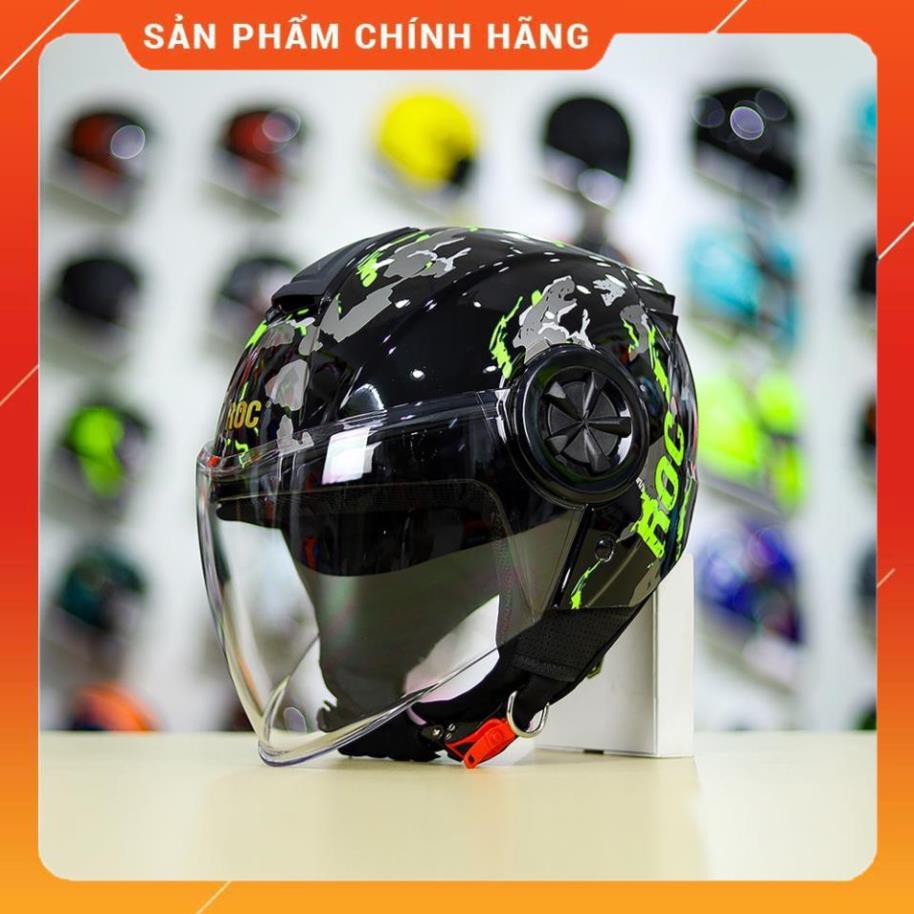 Nón 3/4 ROC 06 V7 Camo Xanh Form Yohe 851 Nhỏ Gọn Cá Tính - FREE SHIP