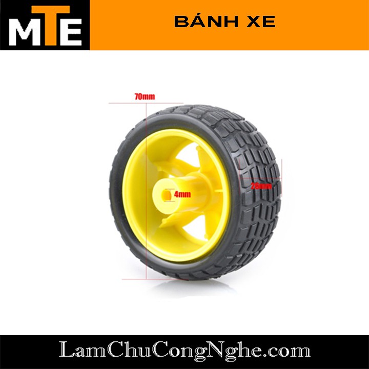 Bánh xe cao su giảm tốc 65mm Bánh xe vàng