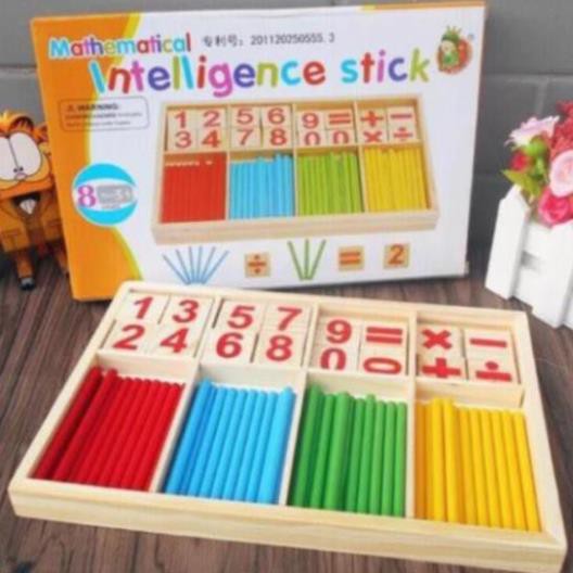 Đồ chơi gỗ, Bảng Gỗ Que Tính Và Số Giúp Bé Nhận Biết Số, Lượng, Màu Sắc Và Phép Tính