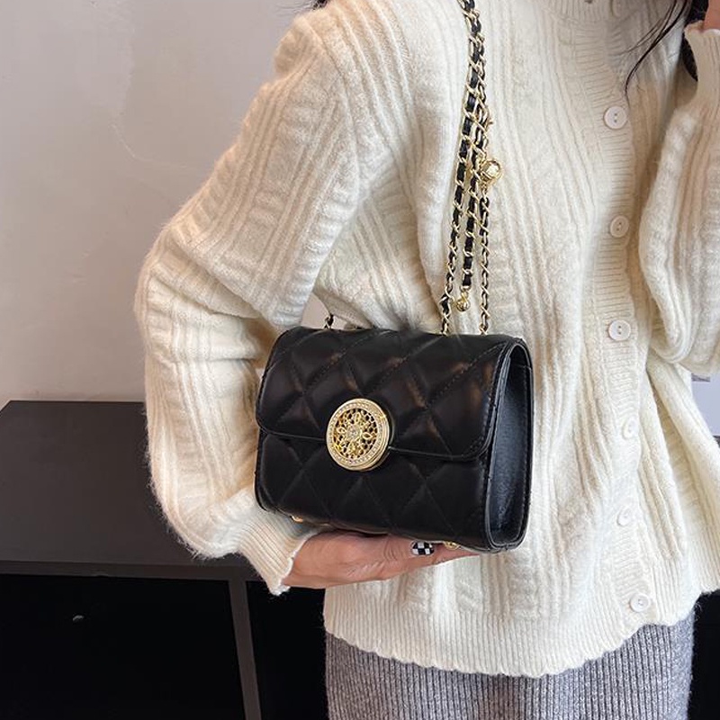 Túi Đeo Vai Hình Vuông Cỡ Nhỏ Phối Dây Đeo Sợi Xích Thời Trang Cho Nữ