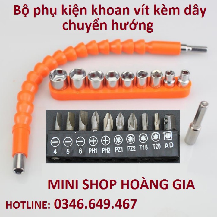 [FREESHIP HN] Bộ Phụ Khiện Khoan Vít Kèm Dây Chuyển Hướng