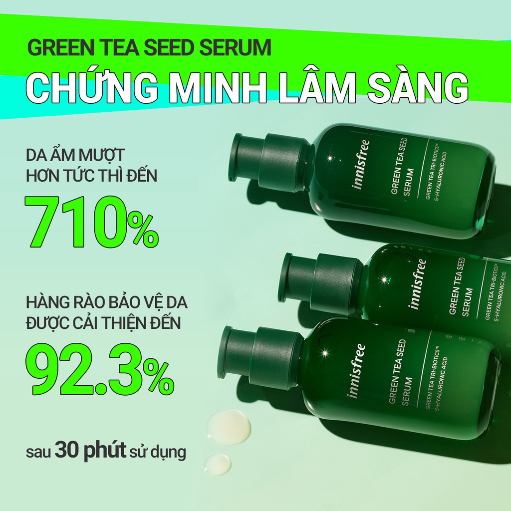 (Bản mới 2022) Tinh chất dưỡng ẩm innisfree Green Tea Seed Serum 80ml