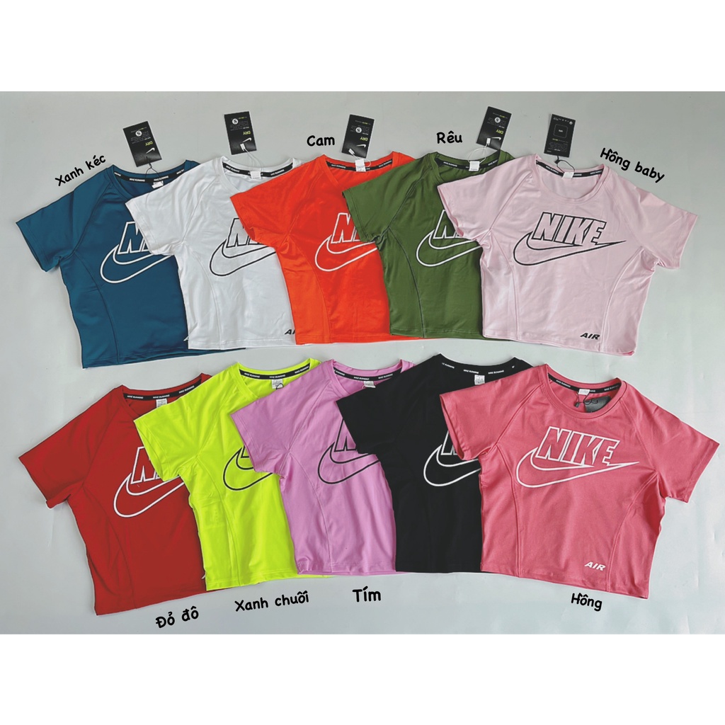 [Chất mịn, mát] Áo Croptop Tập Gym Tay Ngắn In Chữ To Siêu Hot