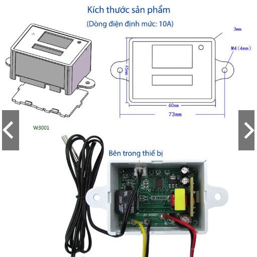 Bộ điều khiển theo nhiệt độ XH W3001 chính hãng 100-220V