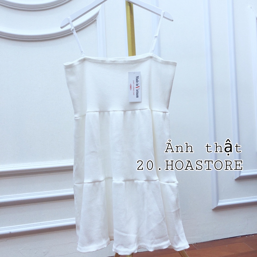 VÁY 2 DÂY TRẮNG DÁNG NGẮN KIỂU BABYDOLL - ĐẦM SUÔNG XÒE 2S MẶC Ở NHÀ CÔNG CHÚA