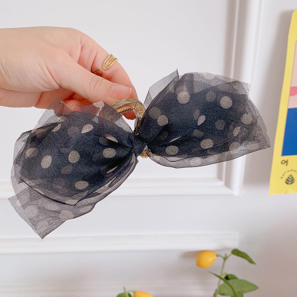 Kẹp Tóc Nơ Lưới Phong Cách Hàn Quốc Ngọt Ngào Cho Nữ