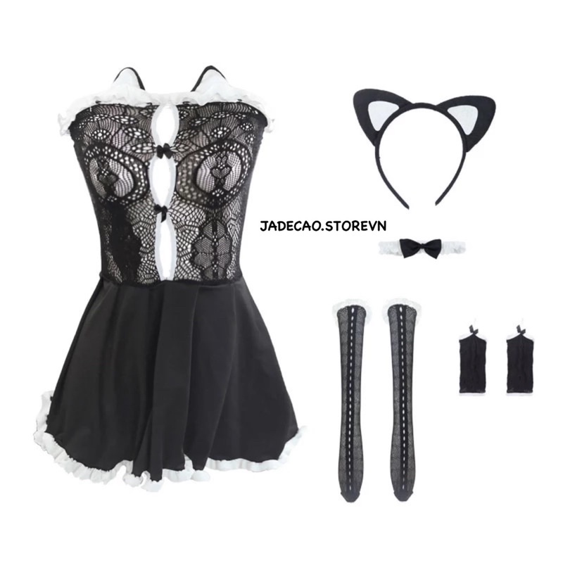 SET VÁY COSPLAY MÈO FULL PHỤ KIỆN BIG SIZE