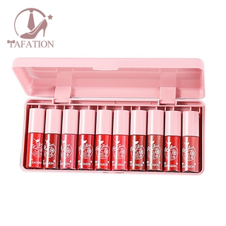 Set 10 son môi teayason mini dạng lỏng lâu trôi dưỡng ẩm