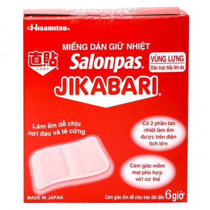 Hộp 8 Miếng Dán Giữ Nhiệt Salonpas Jikabari