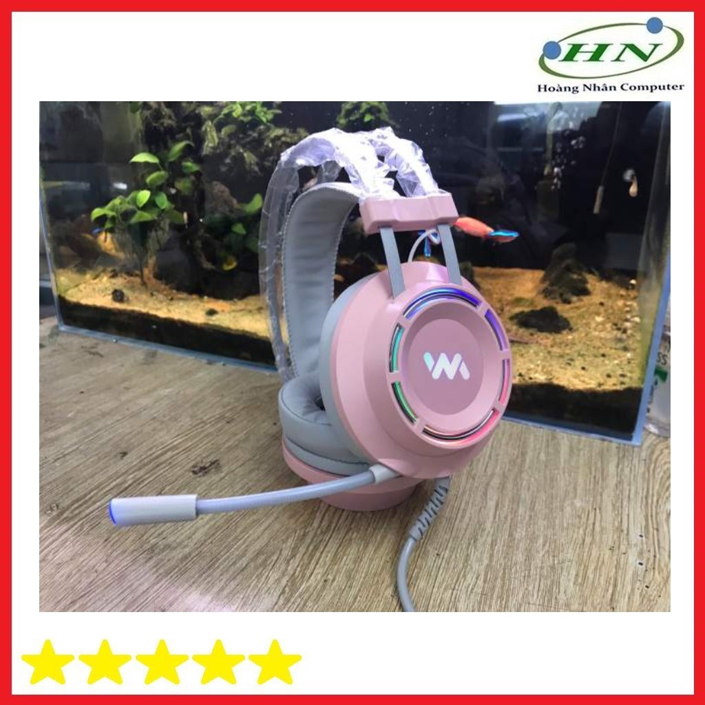 Tai nghe gaming Wangming WM9800 7.1 USB LED Màu Hồng