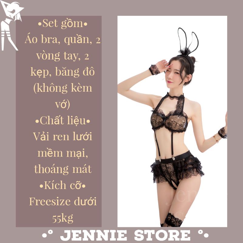 Cosplay thỏ ren bunny sexy - bộ đồ ngủ thỏ ngọc hoá trang halloween gợi cảm | BigBuy360 - bigbuy360.vn
