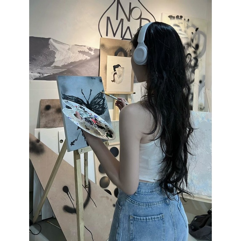 Chân Váy Bò Dáng Dài Cạp Cao Phong Cách Hàn Quốc - Chân Váy Jean Chữ A Xẻ Tà Sau Cá Tính