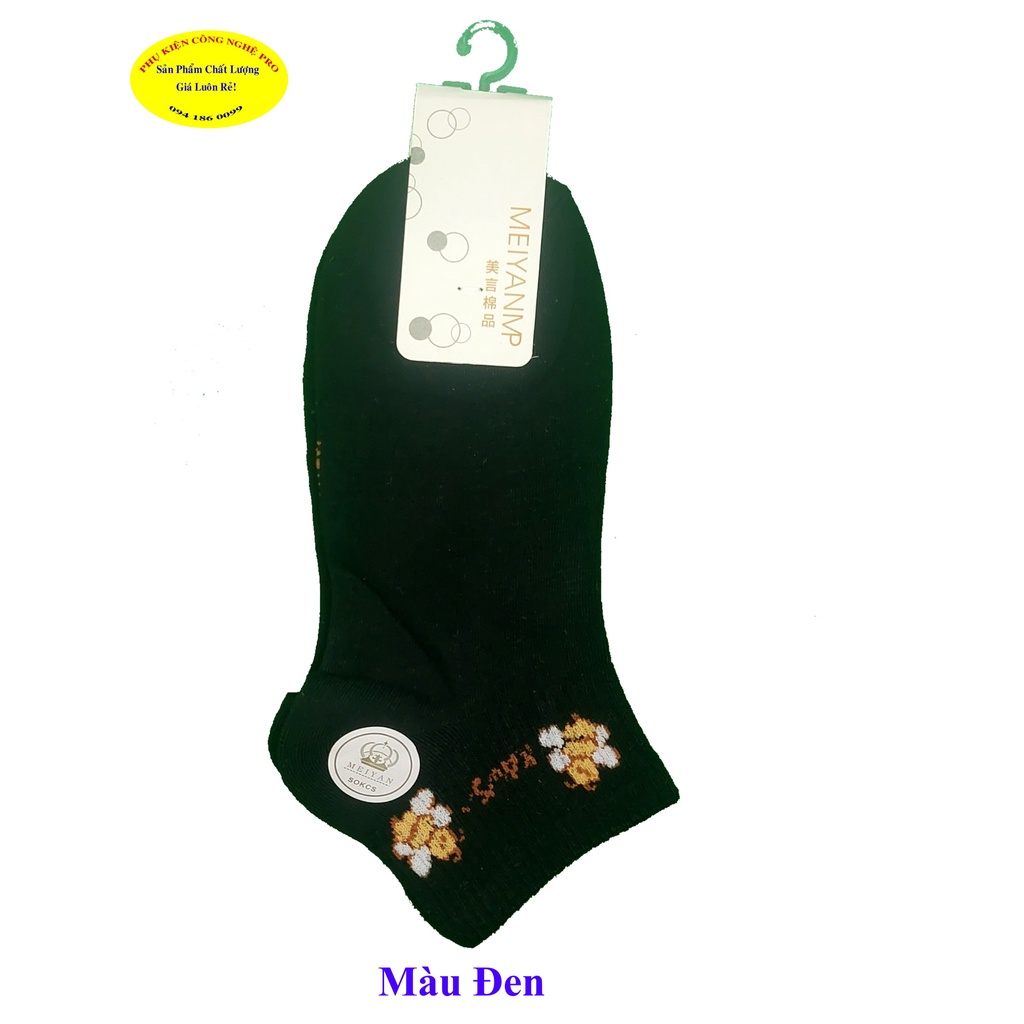 TẤT VỚ NỮ Loại cổ ngắn In hình 2 bé ong Thương hiệu MEIYANMP Chất liệu Cotton Co giãn, Thoáng mát, Bảo vệ đôi chân