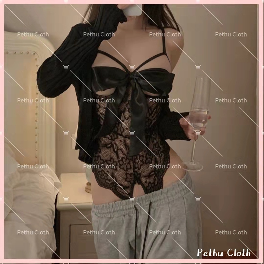 （Q1,HCM）Đồ Ngủ Sexy ren nữBodysuit 2 dây Jumsuit ren quyến rũ FREE SHIP Áo 40-58kg--008