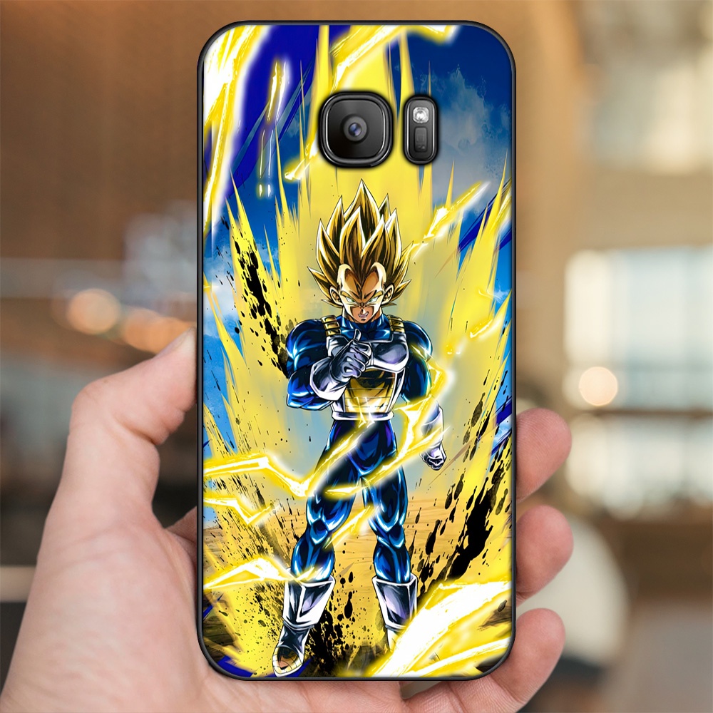 Ốp lưng Samsung S6, S6 Edge, S6 Edge Plus, S7, S7 Edge viền đen in hình Vegeta Dragon Ball
