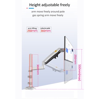 Giá Treo Màn Hình Máy Tính NB - H100 [ Dùng Cho Màn Hình Từ 17" - 35" ] - [ Hàng Chính Hãng ] di chuyển 360 độ