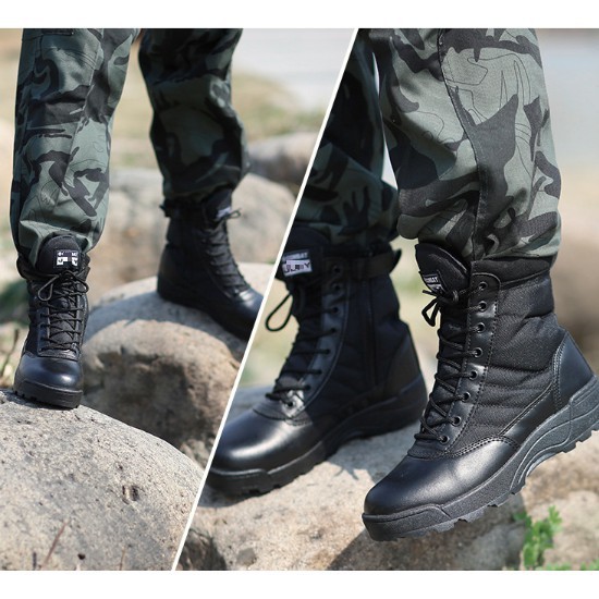 Giày Boot Nam LÍNH MỸ SWAT Cao Cổ Phong Cách Quân Đội, Giày Đặc Nhiệm SWAT