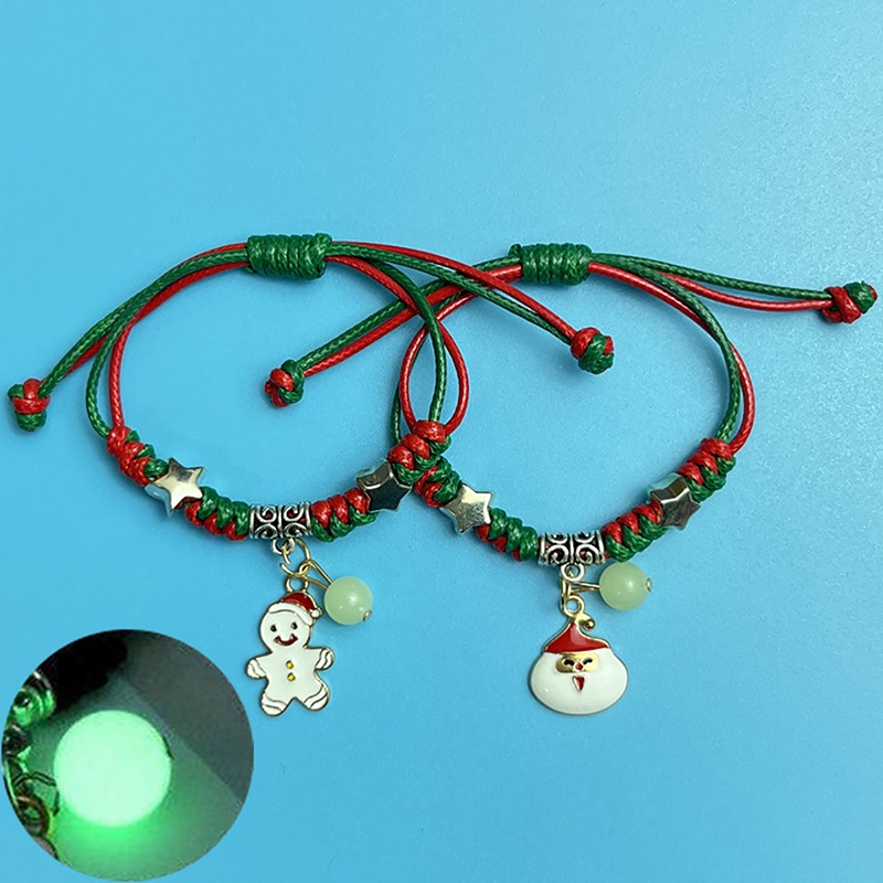 Set 2 Vòng Tay Dạ Quang Mặt Trăng / Ngôi Sao Có Thể Điều Chỉnh Thời Trang Cho Cặp Đôi
