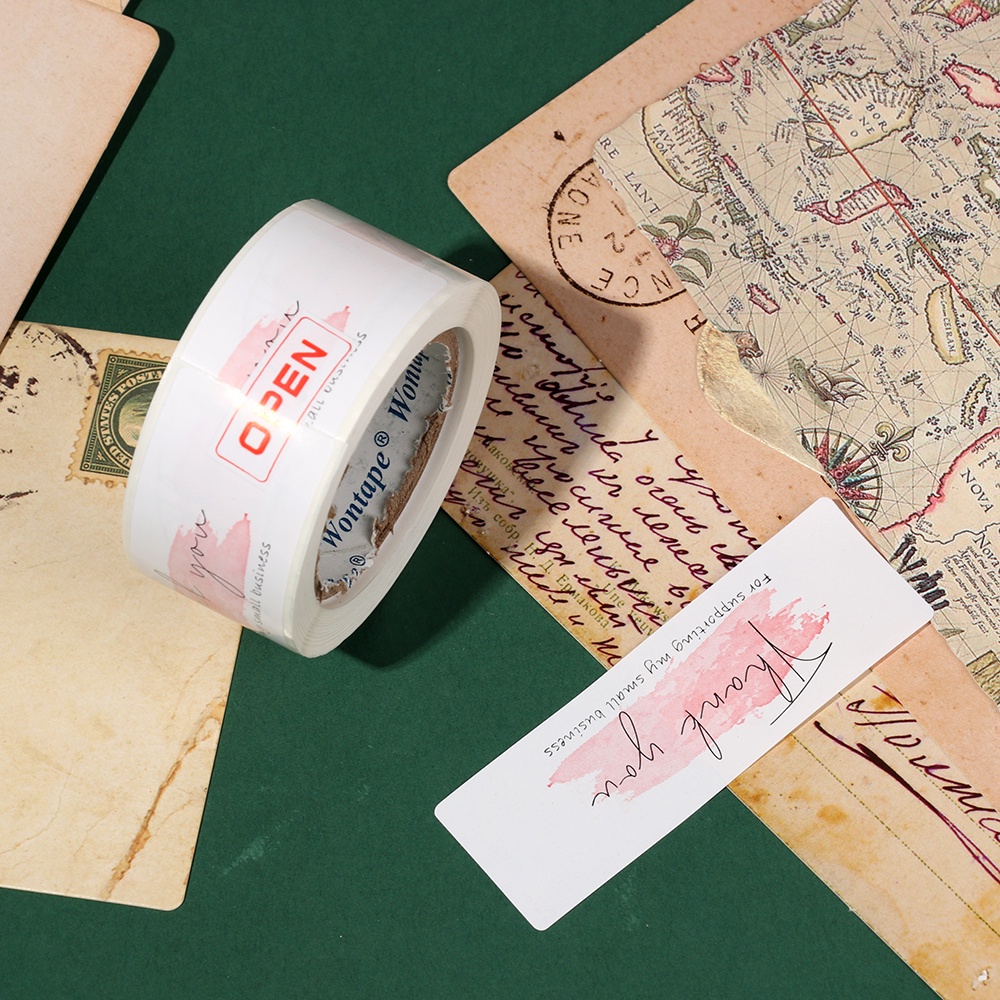 Cuộn 120 Miếng Dán Chữ Thank You 1x3inch Trang Trí Túi Quà