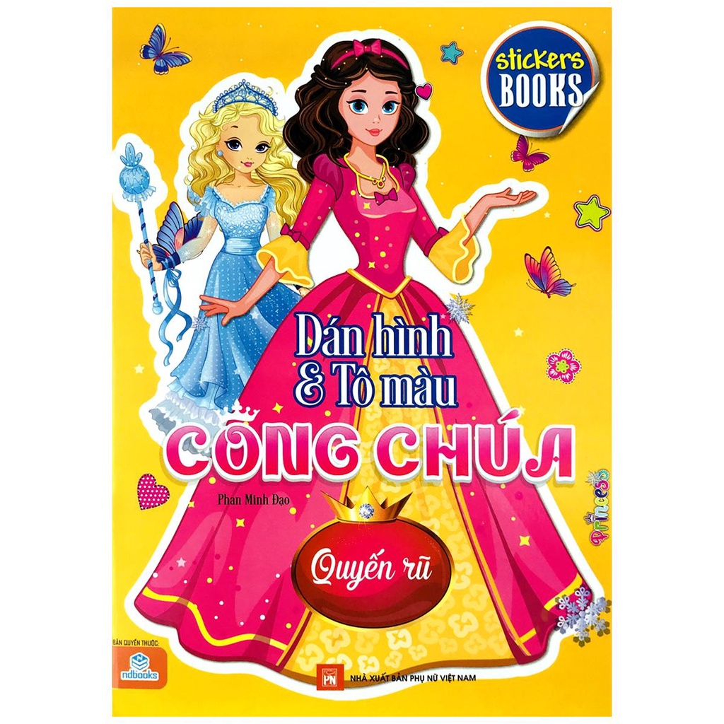 Sách - Dán Hình và Tô Màu Công Chúa - Lộng Lẫy, Quyến Rũ, Sắc Màu, Xinh Đẹp (Bộ 4 quyển, lẻ tùy chọn)