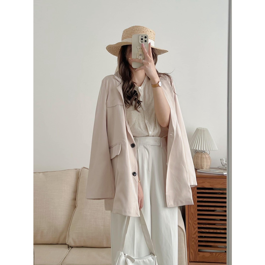 Áo Blazer/ Vest 2 Lớp Túi Ngực 2 Cúc