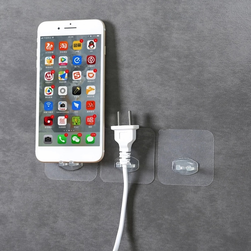 Set 1/2/3/4 Giá Đỡ Bàn Chải Đánh Răng Gắn Tường Trong Suốt Không Cần Đục Lỗ